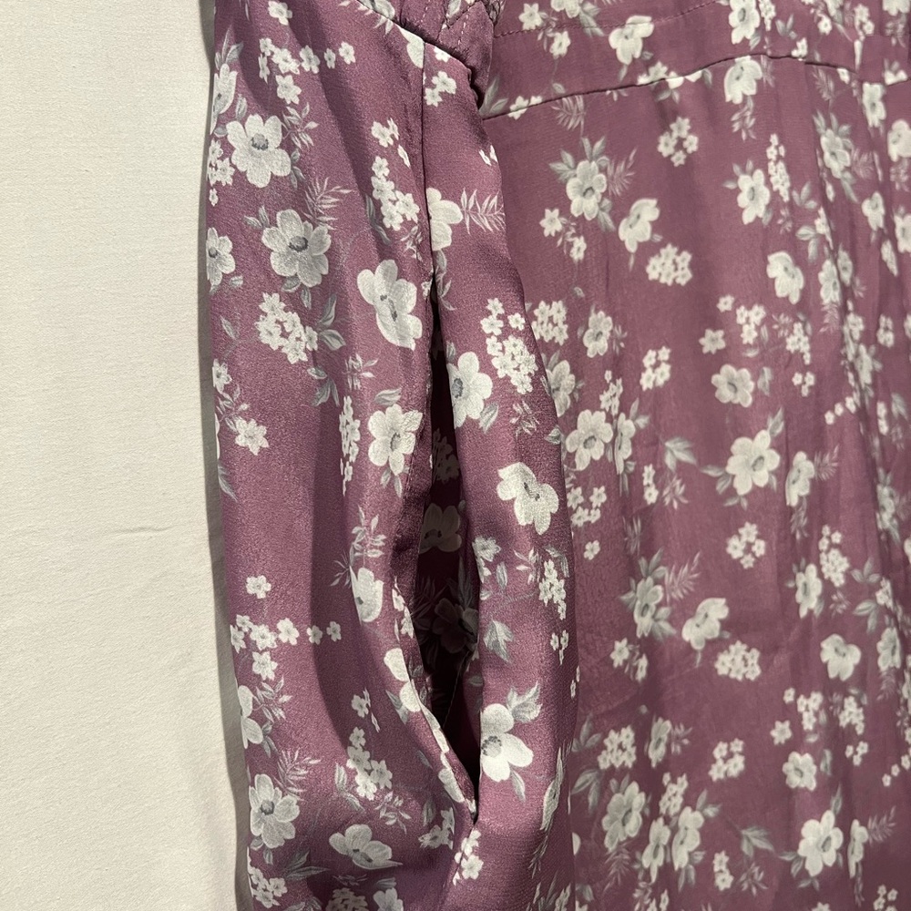 Reistor Bemberg Cupro Floral Prairie Maxi Dress Tie Waist Lined Large - Picture 9 of 9